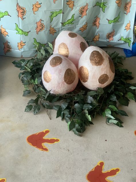 Dinosaur Eggs Diy, Dinosaur Nest, Dinosaur Display, Dinosaur Theme Preschool, Jurassic Park Birthday Party, Dinosaur Birthday Theme, Jurassic Park Birthday, Dinosaurs Preschool, Pirate Crafts