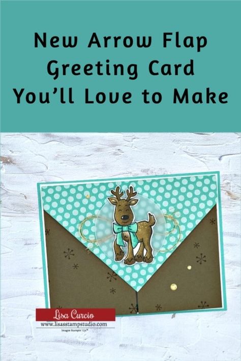 Lisa Curio, Simple Card Ideas, Folded Christmas Cards, Reindeer Card, Create Christmas Cards, Fancy Fold Card Tutorials, Card Making Ideas, Homemade Greeting Cards, Interactive Cards