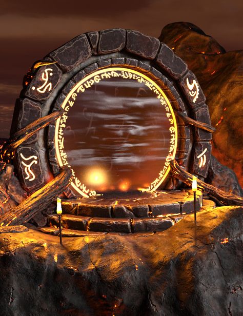 Magic Portal, Portal Art, Floating Island, Magic Stones, High Mountain, Video Animation, Seni 3d, World Images, Fantasy Setting