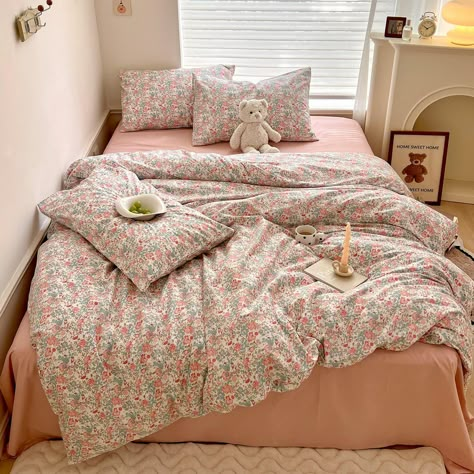 PRICES MAY VARY. Queen Duvet Cover Set - 3 Piece Cottagecore Queen Shabby Chic Flower Bedding Bedding Sets- 1 x Queen Duvet Cover (90"x90") and 2 x Pillow Shams (20"x26"),No comforter insert or sheet Aesthetic Bedding - Our Shabby Chic Queen Size Bedding Duvet Cover is designed as a removable cover with cute pink floral branches printing,flower bedding collection for Women,Men,Teens,Boys,Girls,Toddlers,Nursery,Friend,Son,Daughter Floral Duvet Cover - Cottagecore Cute Floral Duvet cover has a zip Sheet Aesthetic, Aesthetic Bedding, Boho Duvet Cover, Boho Duvet, Patterned Duvet, Floral Bedding Sets, Floral Comforter, Flower Bedding, Bedding Duvet