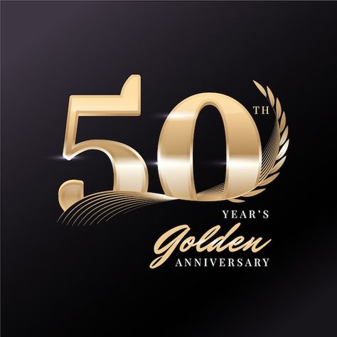 Free vector gradient golden anniversary ... | Free Vector #Freepik #freevector #anniversary-template #golden-anniversary #anniversary #anniversary-celebration 50 Years Celebration, Anniversary Template, Logo Design Inspiration Graphics, 50th Golden Anniversary, 50th Anniversary Logo, 50 Golden Wedding Anniversary, 50th Birthday Decorations, Vector Gradient, 50 Years Anniversary