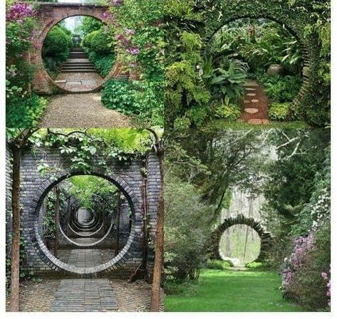 Moon Arch, Treehouse Villas, Arch Garden, Moon Gate, House Backyard, Backyard Paradise, Nature Garden, Backyard Patio Designs, Garden Gates