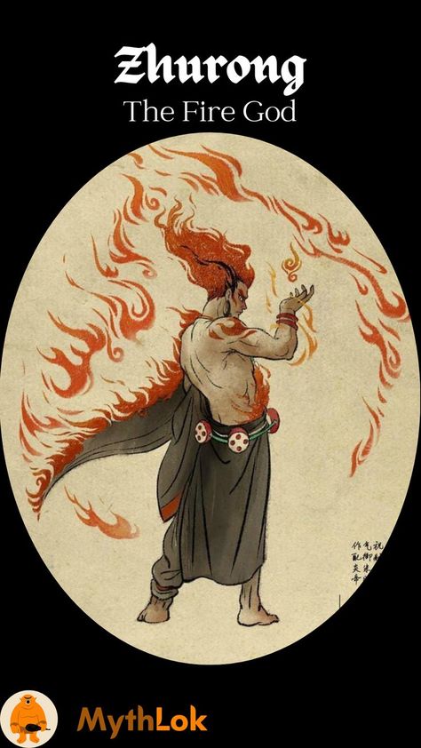 Zhurong: The Fire God Chinese Gods And Goddesses, Manga Villain, Chinese Deities, Chinese Vampire, Chinese Demon, Chinese Legends, God Of Sun, Chinese Gods, God Of Fire