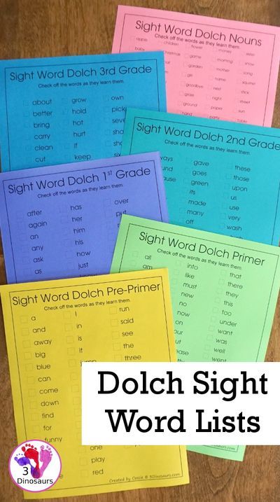 Dolch Word List, Dolch Sight Word List, Sight Word List, Pre Primer Sight Words, Sight Word Books, Sight Words Printables, Dolch Words, First Grade Sight Words, Sight Word Flashcards