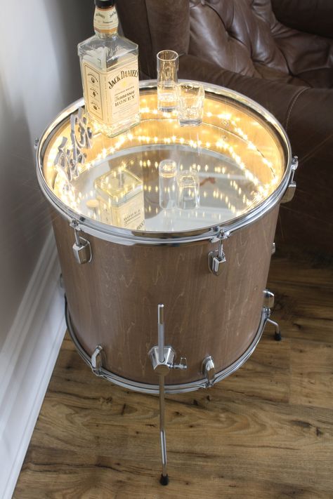 Beautiful when naked :). Stripped drum table in our #etsy shop: Unique Table or Gift for Drummers. https://etsy.me/3Nm3oCt #upcycled #drumtable #bedsidetable #upcycledfurniture #steampunkfurniture #smallsidetable #recycledfurniture Drum Set Repurpose, Bass Drum Coffee Table, Music Nightstand, Recycled Furniture Upcycling, Repurposed Drums, Upcycle Coffee Table, Unique Bedside Table Ideas, Upcycled Furniture Repurposed, Recycled Furniture Ideas