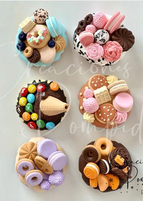 Polymer Clay Ideas To Sell, Diy Candles At Home, Clay Cupcake, Candy Decorations Diy, Diy Gifts To Sell, Clay Jar, Polymer Clay Gifts, Clay Magnets, Tanah Liat