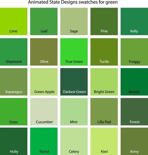 Lime Green Paint Color, Lime Green Paint, Interior Paint Colors Schemes, Paint Color Chart, Paint Color Schemes, Green Palette, Green Paint Colors, Different Shades Of Green, Green Colour Palette