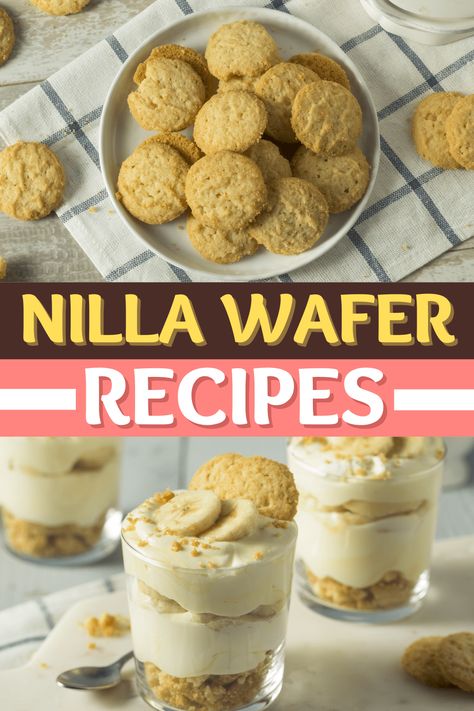 These Nilla Wafer recipes will make you love these childhood favorites even more! From pudding to cake to fudge, you'll flip for these delectable treats. Nilla Wafer Recipes, Wafer Recipe, Nilla Wafer Banana Pudding, Vanilla Wafer Recipe, Vanilla Wafer Cake, Banana Pudding Cupcakes, Vanilla Wafer Crust, Vanilla Wafer, Pudding Flavors