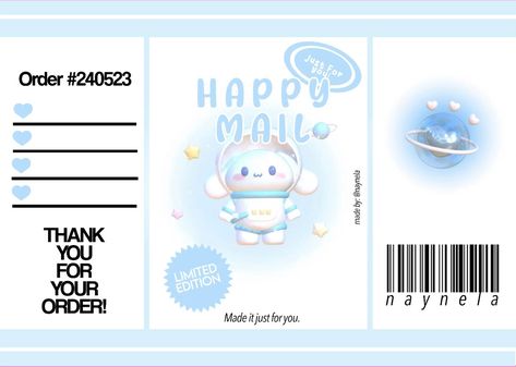 Happy Mail Sanrio, Happy Mail Template, Kpop Hello Kitty, Stickers Kuromi, Happy Mail Printable, Photocards Kpop, Hello Kitty Cinnamoroll, Resep Slime, Paper Doll Printable Templates