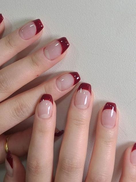 Short Red Nails, Red Acrylic Nails, Short Coffin Nails, Blush Nails, Red Nail Designs, Coffin Shape Nails, Burgundy Nails, Cat Kuku, Prom Nails