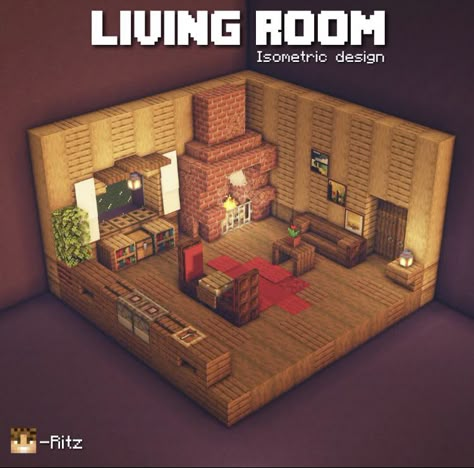 Minecraft Living Room Ideas, Château Minecraft, Minecraft Living Room, Case Minecraft, Minecraft Decoration, Rumah Minecraft Sederhana, Cozy Living Room Design, Minecraft Interior Design, Bangunan Minecraft