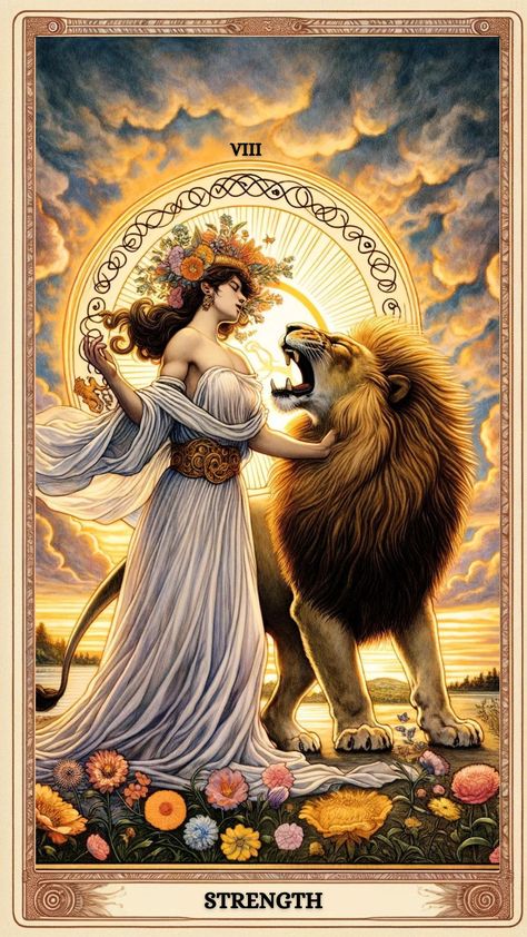 Discover the strength tarot card meaning symbolism and empowering messages in our comprehensive guide!https://centerspirited.com/tarot/strength-card-meaning/ Strength Tarot Card Meaning, Tarot Cards Decks Beautiful, Strength Tarot Card, Protection Prayer, Strength Tarot, Major Arcana Cards, Online Tarot, Tarot Major Arcana, Tarot Cards Art