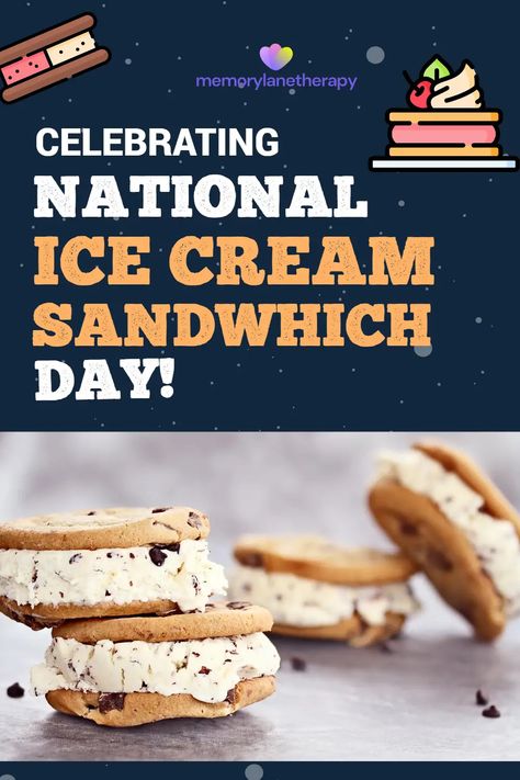 🍦🍪 Indulge in sweetness on National Ice Cream Sandwich Day! 🎉🍦 Treat yourself to a delightful combination of creamy ice cream nestled between two scrumptious cookies. 🍪🍦 Join us for a celebration of delicious flavors and cherished memories. Share smiles and laughter as we savor this classic treat together! 🍨❤️ #IceCreamSandwichDay #SweetCelebration #DeliciousTreats #SeniorGathering Fun Activities For Seniors, Activity For Seniors, Activities For Seniors, Creamy Ice Cream, National Ice Cream Day, Sandwich Day, Ice Cream Day, Cream Sandwich, Ice Cream Sandwich