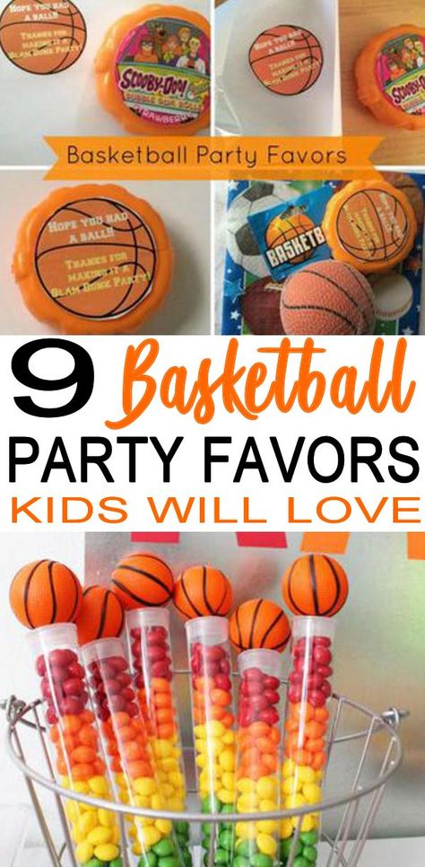 COOL Basketball party favors! Amazing party favor ideas for a Basketball theme party (birthday, end or season parties, sports party, classroom party). DIY ideas, party favor bags, candy, treat / goodie bags and much more. Check out the best Basketball party favors. Basketball Theme Goodie Bags, Basketball End Of Season Party, Basketball Gift Bags For Players, Basketball Team Goodie Bag Ideas, Basketball Favors Team Gifts, Basketball Treats For Team Goodie Bags, Basketball Team Snacks Bags, End Of Season Basketball Gifts Kids, Basketball Treats For Team