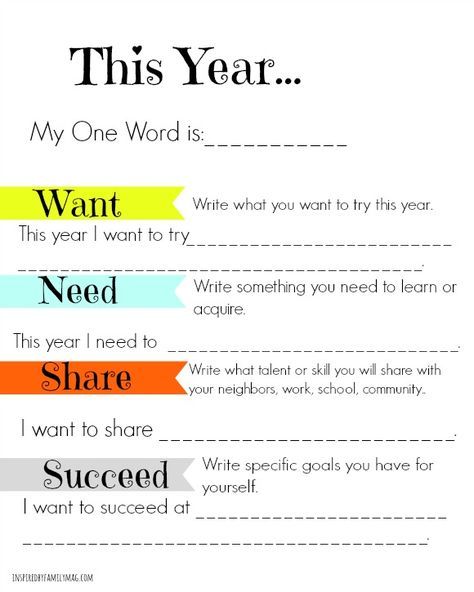 Family Activity: Simple New Year’s Goals Printable Goal Activities, Group Therapy Activities, Goal Setting Activities, Goals Printable, Year Goals, Goals Template, Goals Worksheet, New Years Activities, Goal Setting Worksheet