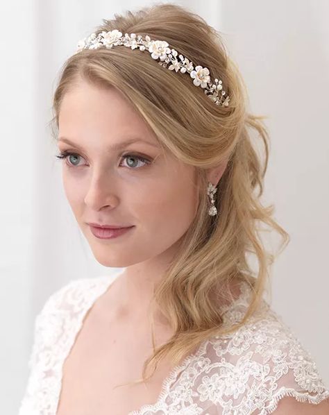 Crystal Bridal Headband, Pearl Headband Wedding, Pearl Bridal Headpiece, Pearl Bridal Headband, Bridal Hair Headpiece, Elegant Wedding Hair, Short Wedding Hair, Hair Jewelry Wedding, Wedding Headband