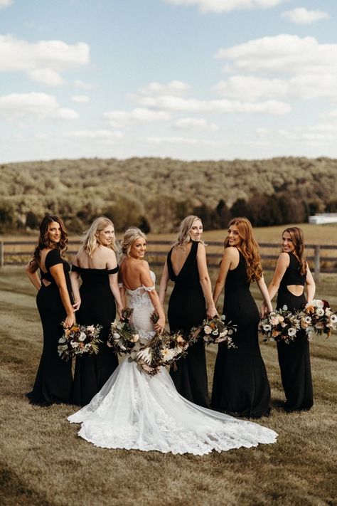 Black Bridesmaids Dresses Western, Black Bridesmaid Dresses Country, Country Wedding Black Bridesmaid Dresses, Black Western Bridesmaid Dresses, Black Wedding Party Dress, Winter Wedding Bridesmaid Dresses Black, Western Black Bridesmaid Dresses, Fall Black Bridesmaid Dresses, Different Style Black Bridesmaid Dresses