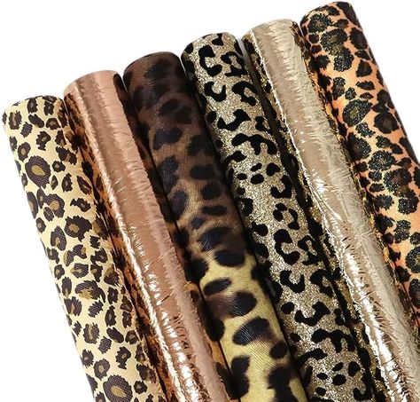 Amazon.com: David angie Leopard Printed Faux Leather Sheet Metallic Burst Crack Synthetic Leather Fabric Assorted 6 PCS 7.7" x 12.9" (20 cm x 33 cm) for Hair Accessories DIY Crafts Making (Leopard Pattern B) Leather Craft Patterns, Fabric Hair Bows, Print Ideas, Making Earrings, Mötley Crüe, Fabric Animals, Leather Sheets, Diy Hair Accessories, Leopard Pattern