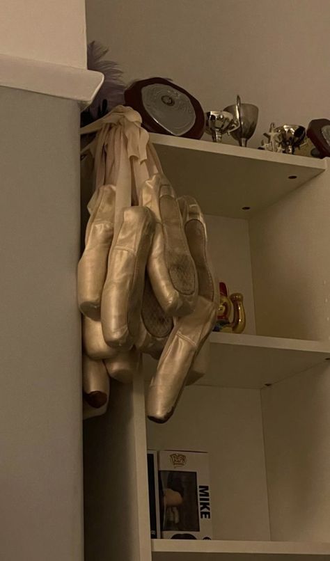 Hanging Pointe Shoes, Ballet Pics Aesthetic, Ballet Aesthetic Room, Ballet Show Aesthetic, Ballet Core Room, Dance Asthetics, Dance Aesthetic Ballet, Aesthetic Dance Pictures, Pointe Aesthetic