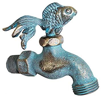 AmazonSmile : Taiwan Decorative Solid Brass Goldfish Garden Outdoor Faucet 4" Inches L, Goldfish Faucet : Garden & Outdoor Unique Faucets, Garden Watering System, Brass Faucet, Swimming Pools Backyard, Faucet Handles, Bird Garden, Hardware Store, Bathroom Faucet, Animal Fashion