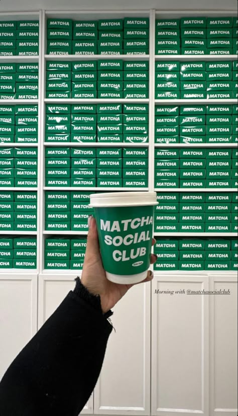 Gen Z Coffee Shop, Matcha Bar Design, Matcha Cafe Design, Matcha Branding Design, Matcha Cafe Aesthetic, Matcha Business, Matcha Packaging, Cafe Merch, Matcha Branding