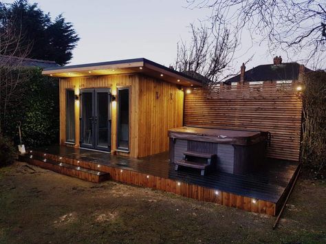 Outdoor Hot Tub And Sauna Ideas, Hot Tub Building, Modern Sauna Outdoor, Hot Tub And Sauna Ideas Backyard, Outside Sauna And Hot Tub, Outdoor Sauna And Hot Tub Ideas Backyards, Outdoor Sauna Hot Tub, Sauna And Spa Outdoor, Sauna And Shed Combo