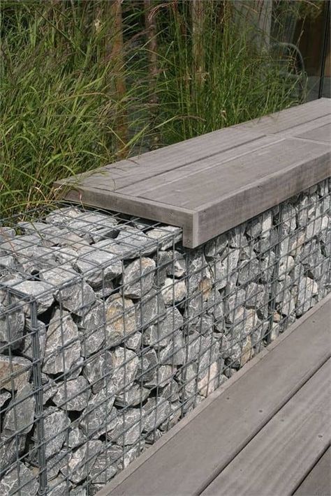 Landscape Edging Stone, Gabion Retaining Wall, Stone Walls Garden, Garden Retaining Wall, Gabion Wall, Landscaping Retaining Walls, Desain Lanskap, Landscape Edging, Walled Garden