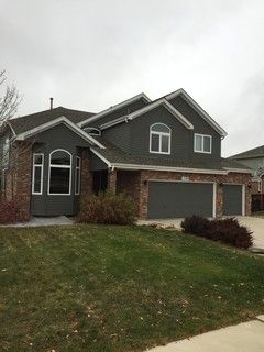 Red Brick And Vinyl Siding - Photos & Ideas | Houzz Vinyl Siding With Red Brick, Siding With Red Brick, Grey Siding House, Siding House, Grey Exterior House Colors, European Windows, Grey Siding, Gray House Exterior, Exterior House Renovation