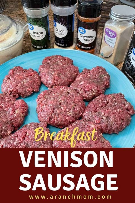 Venison Breakfast Sausage is savory, tasty, and simple to make. How To Make Venison Breakfast Sausage, Venison And Pork Sausage Recipe, Venison Ground Sausage Recipe, How To Make Deer Sausage, Bison Sausage Recipes, Deer Meat Sausage Recipes, Venison Breakfast Sausage Seasoning, How To Make Venison Sausage, Homemade Venison Sausage Recipes