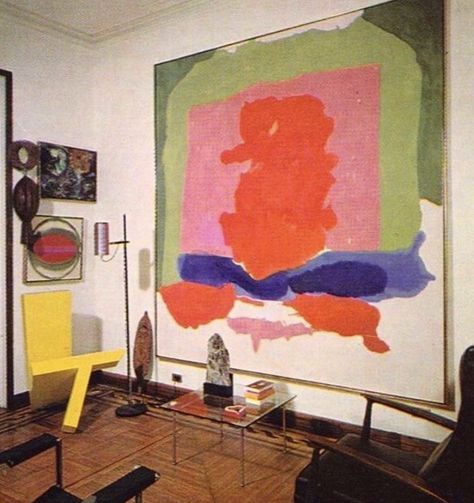 Living Room Big Painting, Big Paintings For Living Room, Asian Apartment, Artists Block, Wall Trends, Helen Frankenthaler, Robert Motherwell, America Art, Big Art