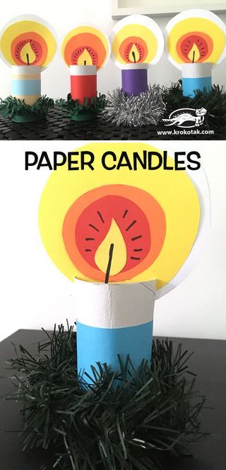 Watch video: How to make: see more: Toilet Paper Roll Candles, Candle Template, Diy Candle Sticks, Paper Candle, Toilet Paper Roll Crafts, Candle Craft, Paper Roll Crafts, Bible Crafts, 3d Christmas