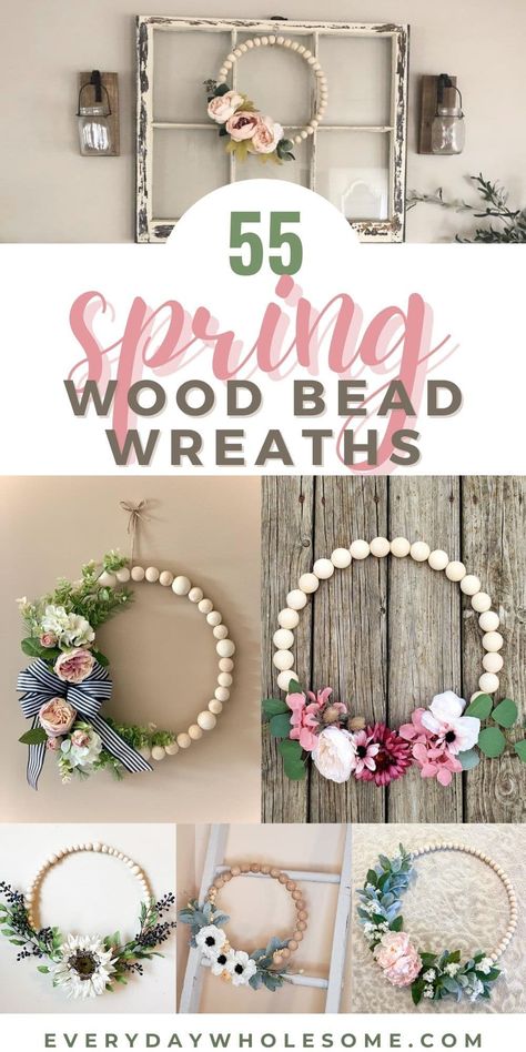 Check out these 55 spring wreaths for your front door. DIY Ideas for your front porch decor & small front porch ideas. Wood bead and hoop wreaths to decorate for spring and summer with a wreath. Perfect for small front porch ideas. These wreaths double as spring wedding decor for any color or color scheme & baby nursery door decor for girl or boy or gender neutral. Door Diy Ideas, Wood Bead Wreaths, Bead Wreaths, Decorate For Spring, Bead Wreath, Spring Wreaths For Front Door, Front Door Diy, Nursery Door, Small Front Porch Ideas