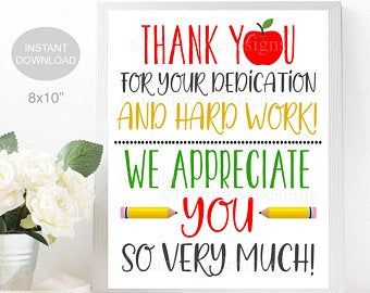 Staff appreciation printables | Etsy Teacher Appreciation Signs, Staff Appreciation Week, School Pto, Editable Gift Tags, Thank You Printable, Appreciation Printable, Thank You Sign, Appreciation Thank You, Appreciation Quotes