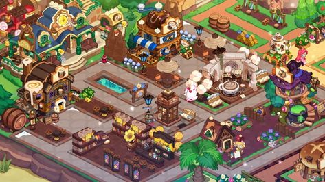 Crk Kingdom Layout Fall, Cookie Run Train Station, Cookie Run Kingdom Layout Smithy, Crk Train Station Decor, Cookie Run Kingdom Train Station, Crk Builds, House Layout Ideas, Crk Ideas, Crk Layout