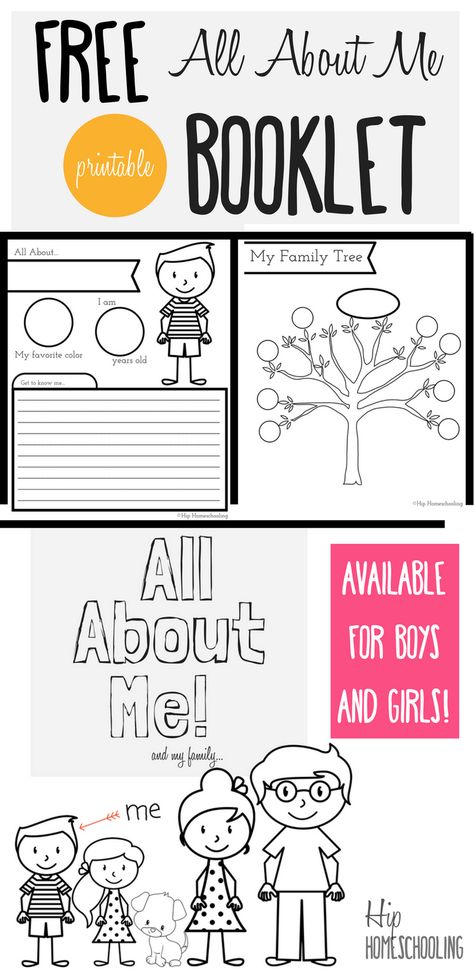 All About Me Worksheet for Kids- Free printable all about me booklet for homeschool kids grades K-3. Perfect for Social Studies and Language Arts! All About Me Booklet, Homeschooling Elementary, About Me Printable, About Me Worksheet, Me Worksheet, All About Me Printable, All About Me Book, All About Me Worksheet, Family Printables