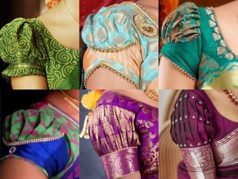 Blouse Degines Latest, Blauj Dizain New Fancy, Buff Hands Blouse Designs, Blauj Dizain New Back, Buff Sleeve Saree Blouse, Blauj Dizain New, Buff Sleeves Blouse Designs, Puff Sleeve Blouse Indian, Green Blouse Designs