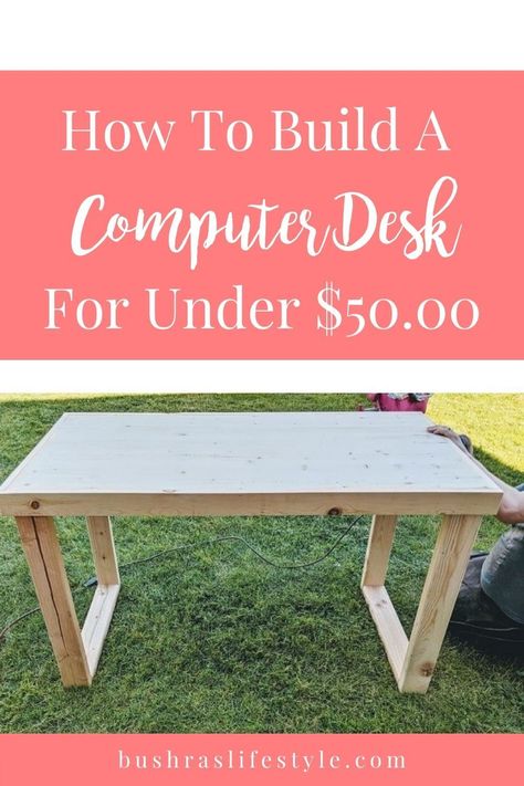 Build Your Own Desk Diy, Diy Home Office Desk How To Build, Diy Desk On A Budget, Diy Small Computer Desk, Diy Computer Desk Gaming, Small Desk Plans Diy, Diy Desk Easy, Outside Desk, Diy Work Desk Ideas