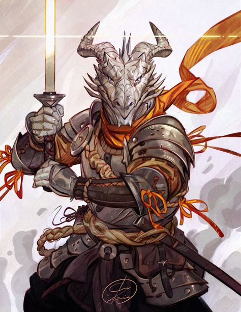 ArtStation - Gray - Silver Dragonborn Fighter Silver Dragonborn, Dnd Dragonborn, Dragon Born, Dungeons And Dragons Art, Dungeons And Dragons Characters, Dnd Art, D&d Dungeons And Dragons, Fantasy Rpg, Creature Concept