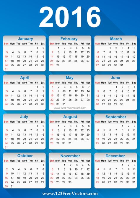 Free Vector Printable 2016 Calendar Template Download . Can be used for business, corporate office, education, home etc.Free Editable 2016 Calendar Template available in Adobe Illustrator Ai Estimate Template, Office Calendar, Calendar Vector, Online Calendar, 2016 Calendar, Google Calendar, Picsart Background, Schedule Template, Excel Templates