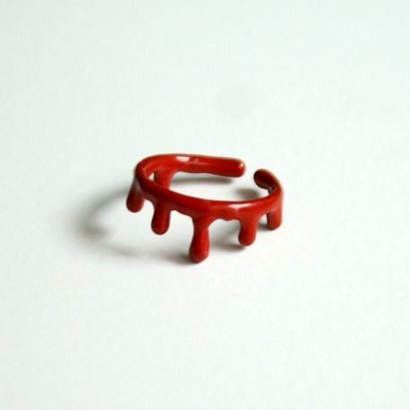 Blood Ring, Fimo Ring, Diy Clay Rings, Sell Jewelry, Clay Diy Projects, Tanah Liat, Keramik Design, Jewelry Diamonds, Clay Jewelry Diy