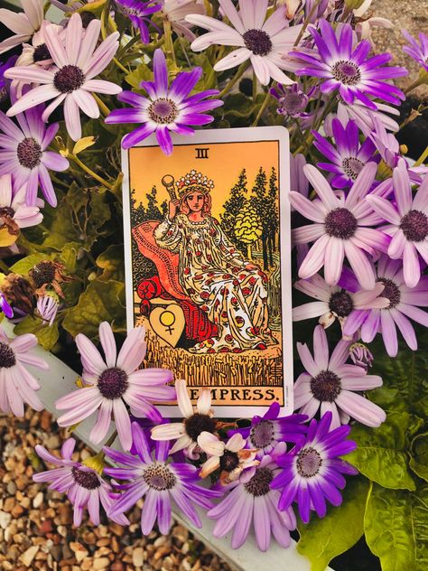 Card Bouquet, The Empress Tarot, Empress Tarot Card, Empress Tarot, Flowers Aesthetic, The Empress, Major Arcana, Tarot Card, Ink Drawing