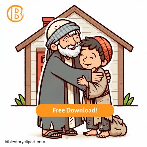 The Return of the Prodigal Son Prodigal Son Coloring Page, Return Of The Prodigal Son, Parable Of The Prodigal Son, Bible Clipart, Bible Crafts Sunday School, The Prodigal Son, Bible Stories For Kids, Prodigal Son, Bible Characters