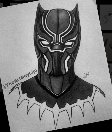 Mechanical Pencil Sketch, Marvel Drawings Pencil, Drawings Sketches Pencil, Thor Cake, Panther Drawing, Black Panther Mask, Black Panther Drawing, Easy Pencil Drawings, Marvel Art Drawings