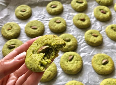 Matcha Pistachio Cookies, Matcha Cookies, Pistachio Cookies, Matcha Powder, Granulated Sugar, Unsalted Butter, Purpose Flour, Tray Bakes, Pistachio