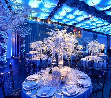 Ice Themed Wedding, Royal Blue Quinceanera Theme, Winter Wonderland Quince, Quinceanera Winter Wonderland, Winter Wonderland Wedding Theme, Royal Blue Wedding Theme, Wonderland Sweet 16, Wonderland Wedding Theme, Winter Wonderland Decorations