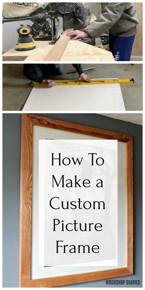 Diy Picture Frame With Glass Insert, Building A Picture Frame, Making Picture Frames How To Build, How To Make A Custom Frame, Homemade Wood Picture Frames, Make A Frame For Pictures, Building Picture Frames, How To Build A Picture Frame Diy, How To Build Picture Frames