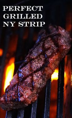 grilled NY strip steak How To Grill Ny Strip Steak, My Strip Steak Recipes Grill, Grilling Strip Steaks On Gas Grill, Grill Strip Steak, New York Strip On The Grill, How To Grill New York Strip Steak, Grilling New York Strip Steak, Strip Steaks On The Grill, Ny Strip Marinade