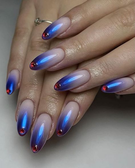 Airbrush Nails, July Nails, Almond Acrylic Nails, Nails Only, Nail Swag, Gem Nails, Nail Jewelry, January 10, Minimalist Nails