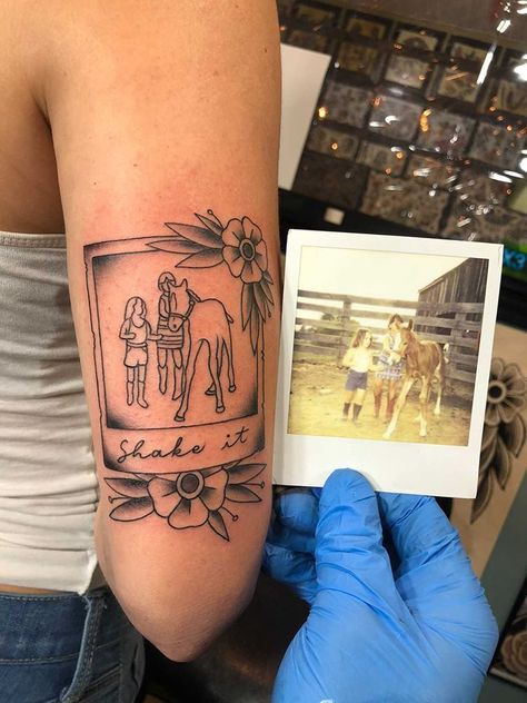 #polaroid #tattoo #tattooideas #tattoosforwomen #minimalist #kytattoos Tattoo Of Polaroid, Outlined Picture Tattoo, Poloroid Pictures Tattoo Ideas, Polaroid Style Tattoo, Polaroid Tattoo Ideas Simple, Polaroid Tattoo Traditional, Flower Polaroid Tattoo, Tattoo From Picture, Polaroid Dog Tattoo