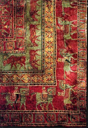 Фигура (2): A Pazyryk Carpet затвори Magic Carpet, Patterned Carpet, Central Asia, Bedroom Carpet, Persian Carpet, Carpet Runner, Rugs And Carpet, Ancient Art, Wabi Sabi